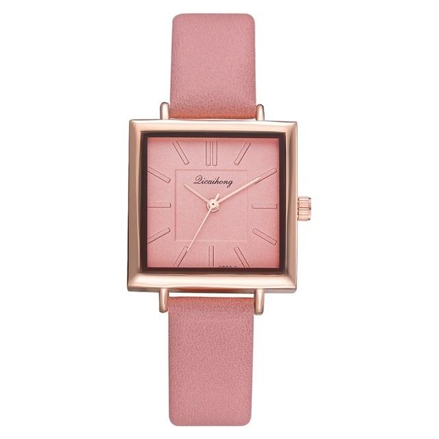 Dropshiping New Top Brand Square Women Bracelet Watch Contracted Leather Crystal WristWatches Women Dress Ladies Quartz Clock