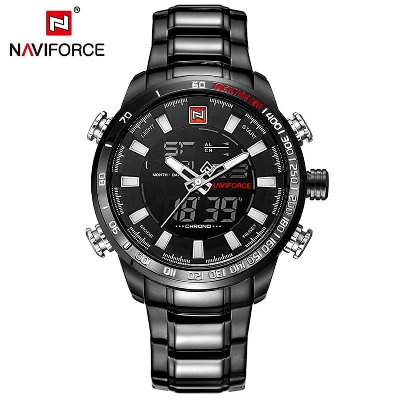 NAVIFORCE Luxury Brand Men Military Sport Watches Men's Digital Quartz Clock Full Steel Waterproof Wrist Watch relogio masculino