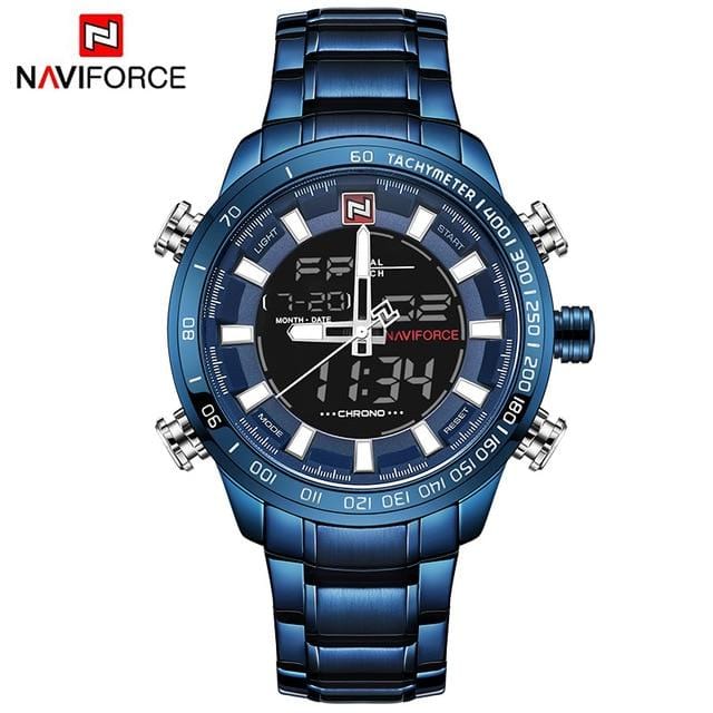 NAVIFORCE Luxury Brand Men Military Sport Watches Men's Digital Quartz Clock Full Steel Waterproof Wrist Watch relogio masculino