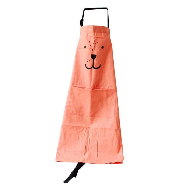 Parent-Child Waterproof Animal Print Cotton Linen Kitchen Cooking Bib Apron Sleeveless Anti-oil Waist Kitchen Cooking Accessory