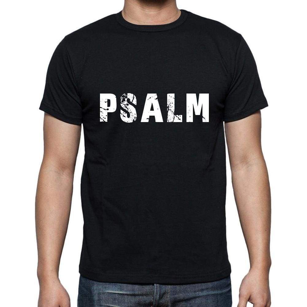 Psalm Mens Short Sleeve Round Neck T-Shirt 5 Letters Black Word 00006 - Casual