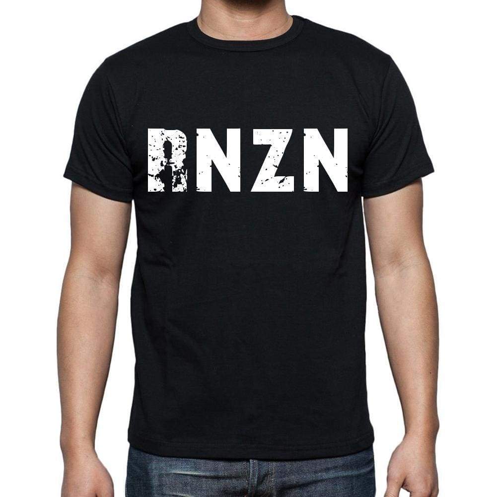 Rnzn Mens Short Sleeve Round Neck T-Shirt 4 Letters Black - Casual