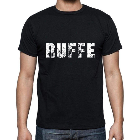 Ruffe Mens Short Sleeve Round Neck T-Shirt 5 Letters Black Word 00006 - Casual