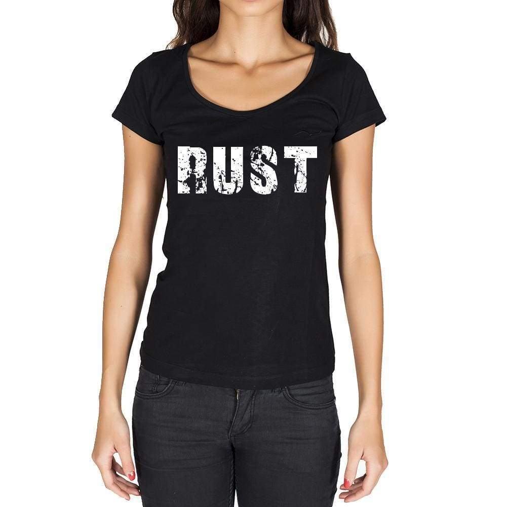 Rust German Cities Black Womens Short Sleeve Round Neck T-Shirt 00002 - Casual