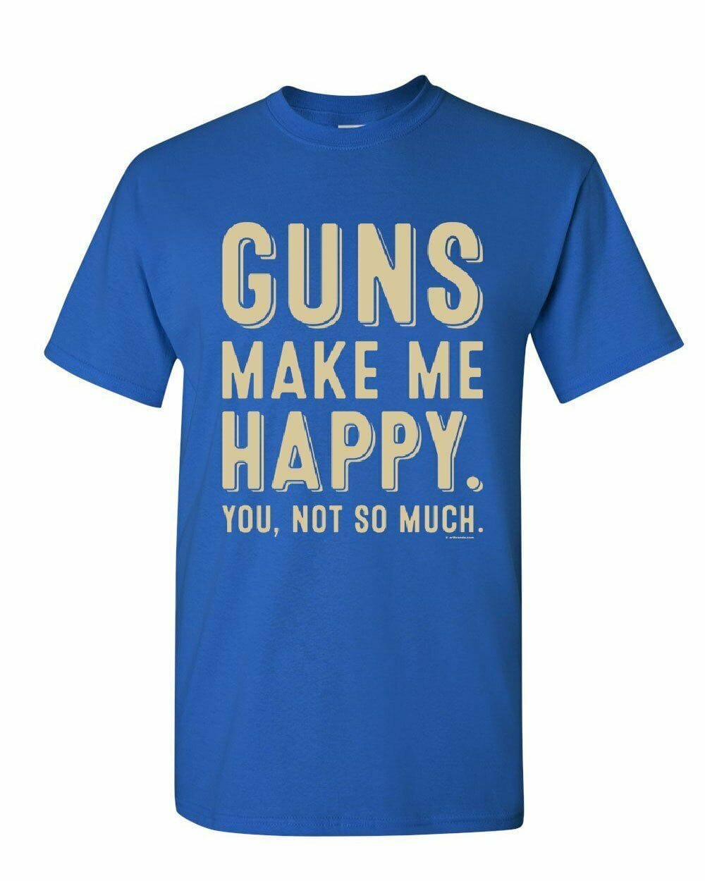 Graphic Men's T-Shirt Guns Make Me Happy Tee Gun Attitude Gift for Men