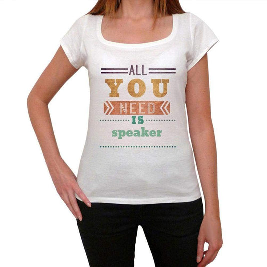 Speaker Womens Short Sleeve Round Neck T-Shirt 00024 - Casual
