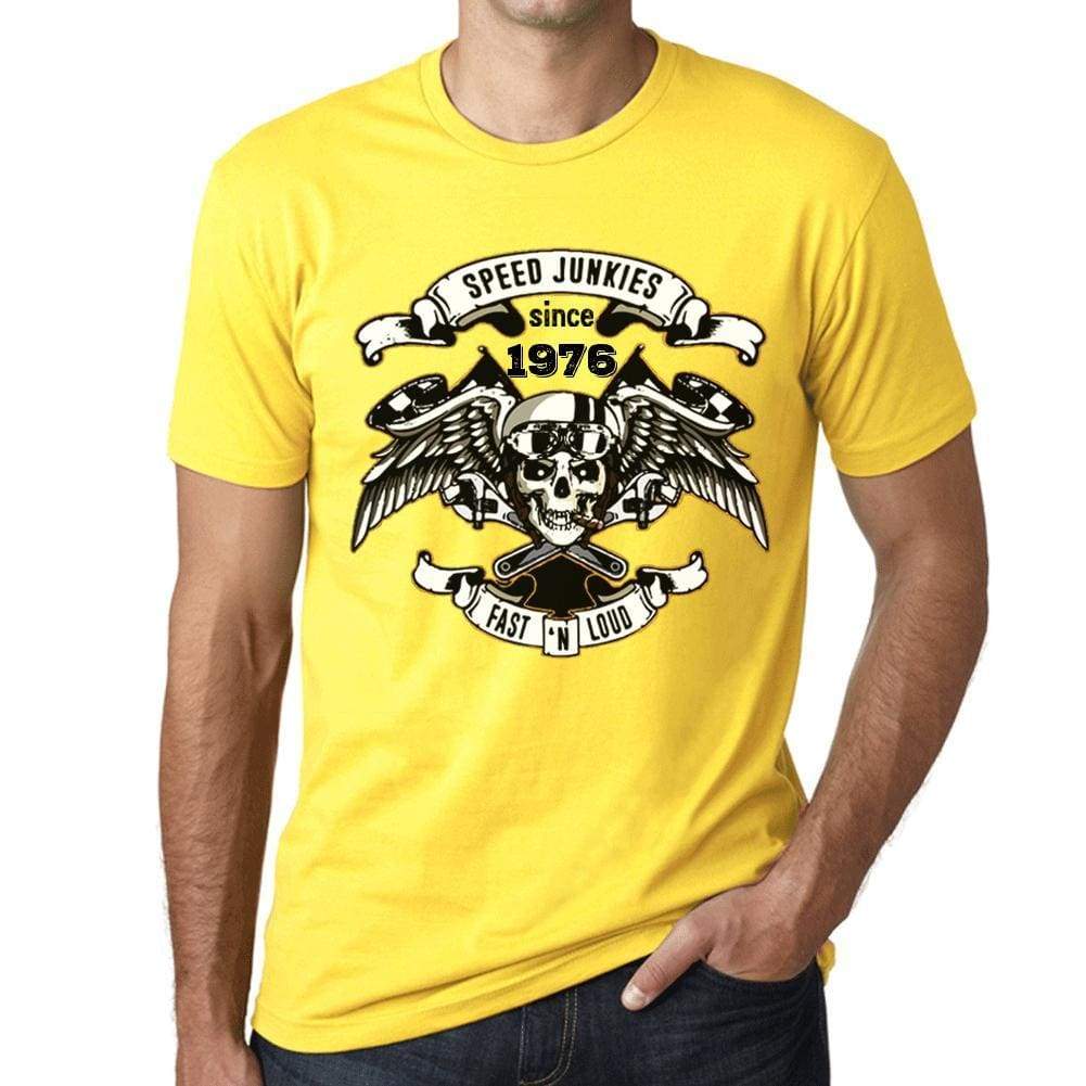 Speed Junkies Since 1976 Mens T-Shirt Yellow Birthday Gift 00465 - Yellow / Xs - Casual