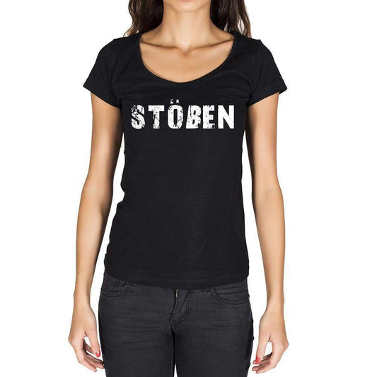 Stößen German Cities Black Womens Short Sleeve Round Neck T-Shirt 00002 - Casual
