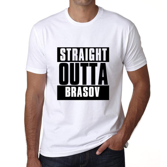 Straight Outta Brasov Mens Short Sleeve Round Neck T-Shirt 00027 - White / S - Casual