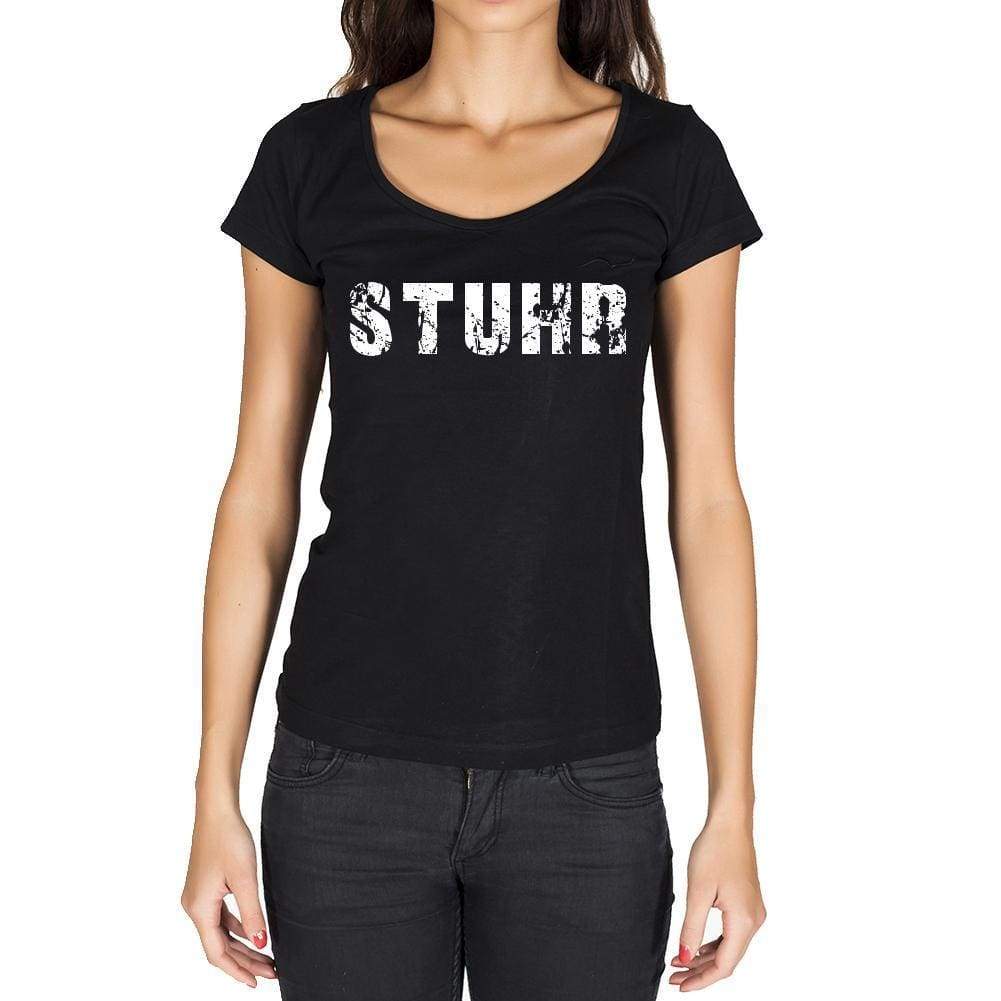 Stuhr German Cities Black Womens Short Sleeve Round Neck T-Shirt 00002 - Casual