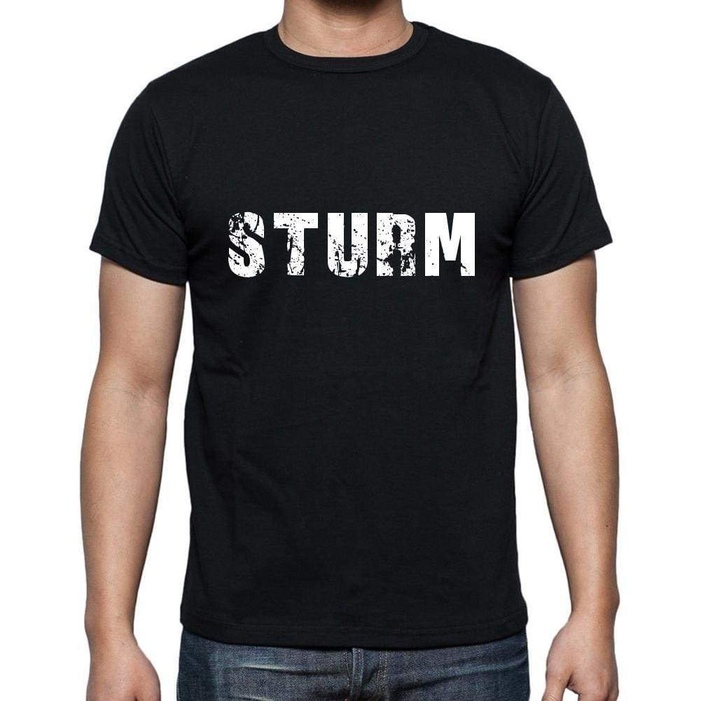 sturm Men's Short Sleeve Round Neck T-shirt , 5 letters Black , word 00006 - Ultrabasic