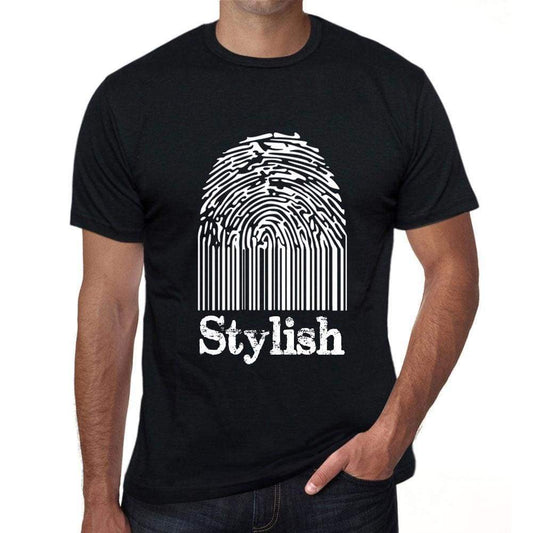 Stylish Fingerprint Black Mens Short Sleeve Round Neck T-Shirt Gift T-Shirt 00308 - Black / S - Casual