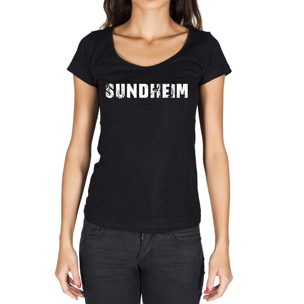 Sundheim German Cities Black Womens Short Sleeve Round Neck T-Shirt 00002 - Casual