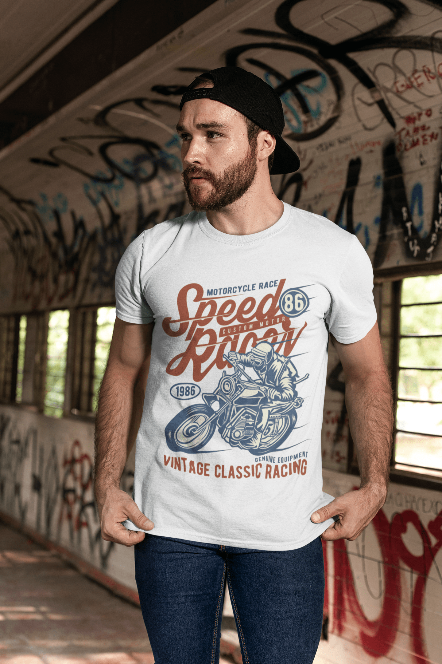 ULTRABASIC Men's Graphic T-Shirt Speed Custom Motor Racer - Vintage Classic Racing