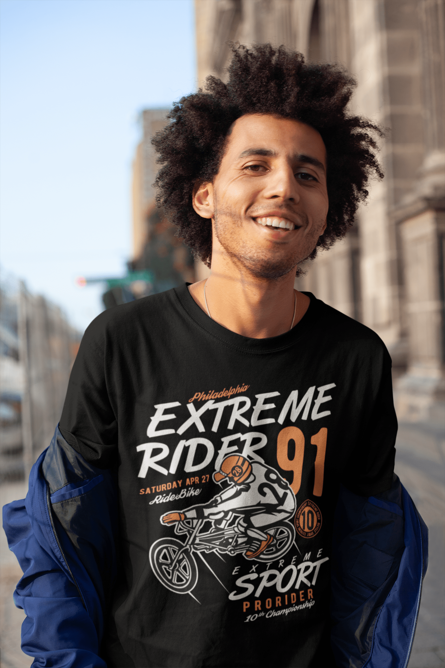 ULTRABASIC Men's T-Shirt Philadelphia Extreme Rider Since 1991 Tee Shirt