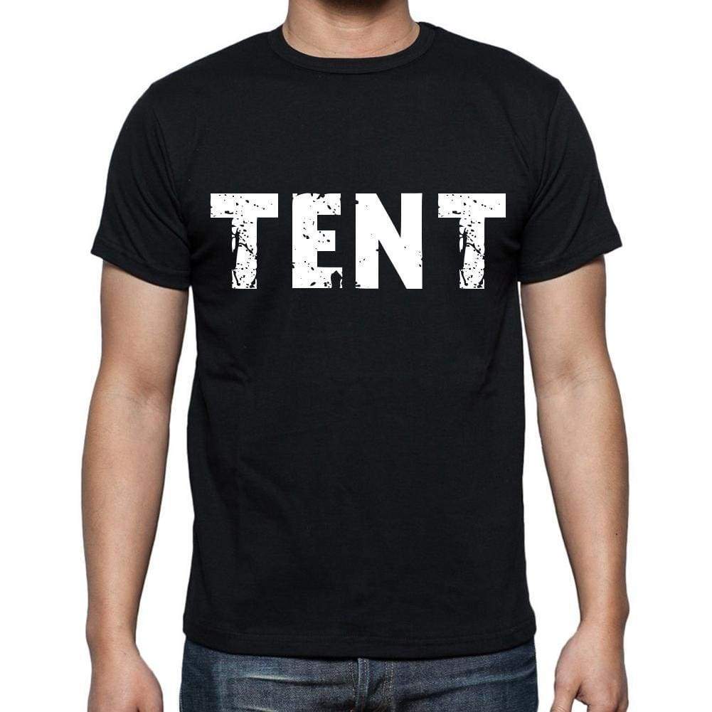 Tent White Letters Mens Short Sleeve Round Neck T-Shirt 00007