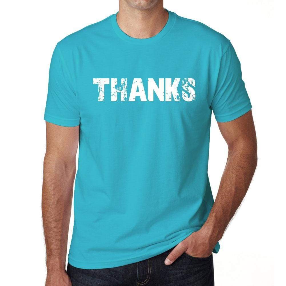 Thanks Mens Short Sleeve Round Neck T-Shirt 00020 - Blue / S - Casual