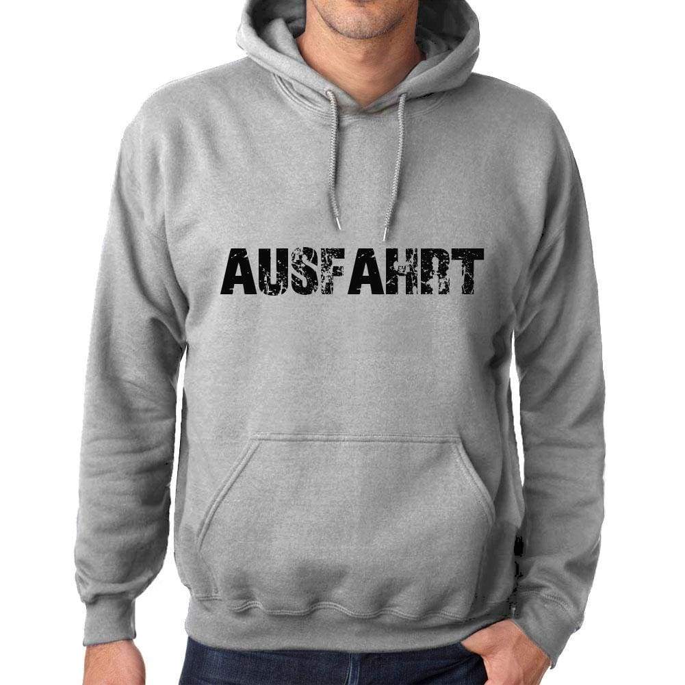 Unisex Printed Graphic Cotton Hoodie Popular Words Ausfahrt Grey Marl - Grey Marl / Xs / Cotton - Hoodies