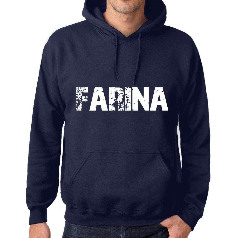 Unisex Printed Graphic Cotton Hoodie Popular Words Farina French Navy - French Navy / Xs / Cotton - Hoodies