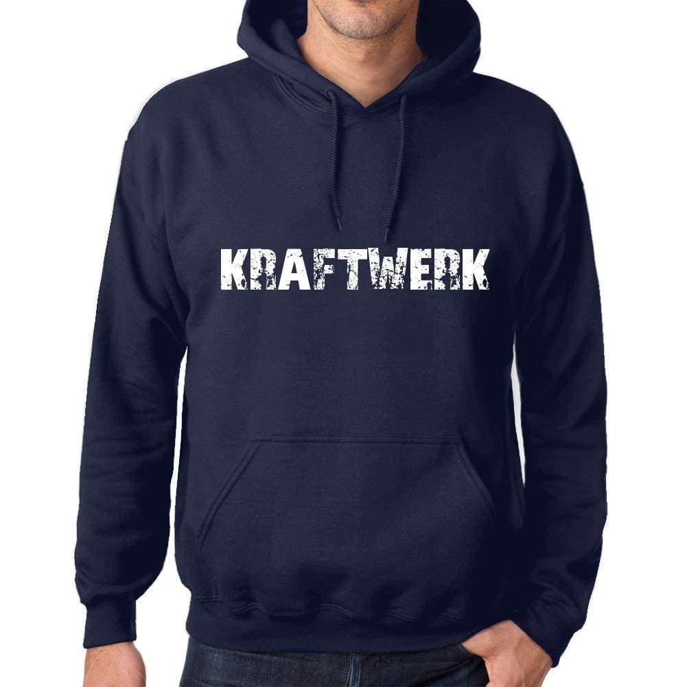 Unisex Printed Graphic Cotton Hoodie Popular Words Kraftwerk French Navy - French Navy / Xs / Cotton - Hoodies