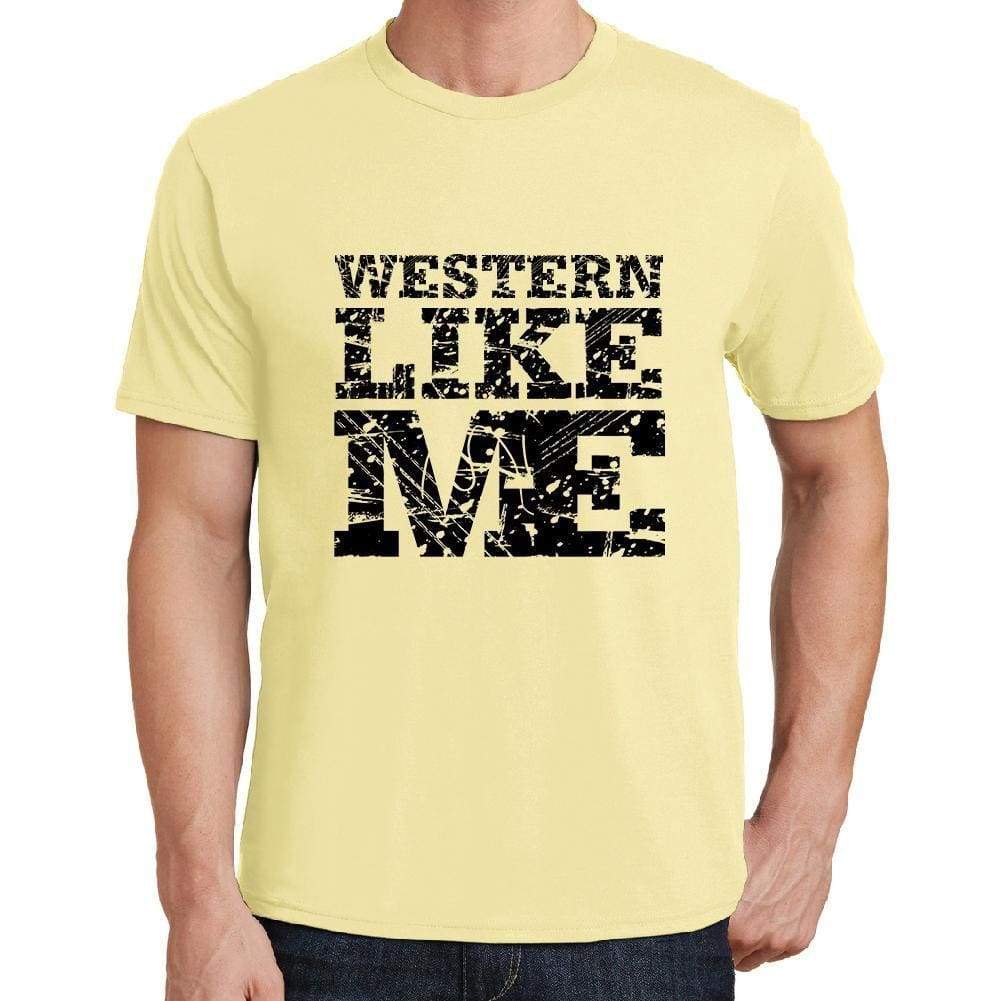 Western Like Me Yellow Mens Short Sleeve Round Neck T-Shirt 00294 - Yellow / S - Casual